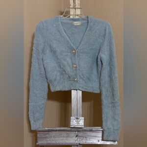 Altar’d State Elegant Light Blue Women's Cardigan GORGEOUS BUTTONS Sz M